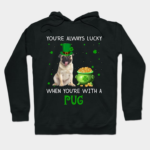 Always Lucky When You_re With A Pug T-shirt Hoodie by Elsie